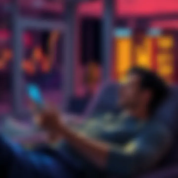 Bitcoin Investment Strategy A person relaxing while checking Bitcoin prices on a smartphone, symbolizing a hands-off investment approach.