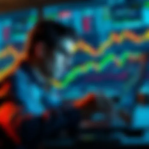 A person looking at Bitcoin charts on a laptop while considering financial decisions