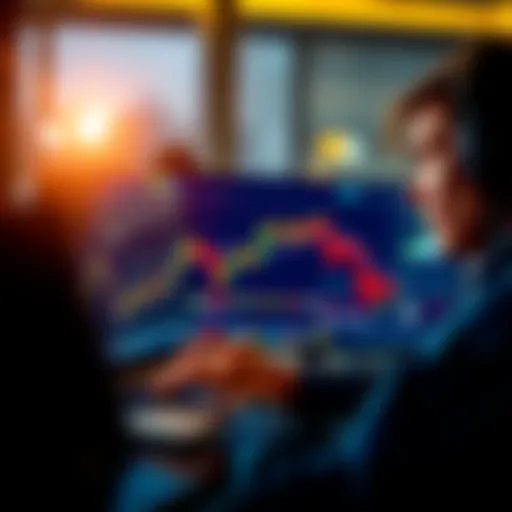 A person looking at a Bitcoin chart on a laptop with a thoughtful expression, symbolizing the challenge of timing investments.