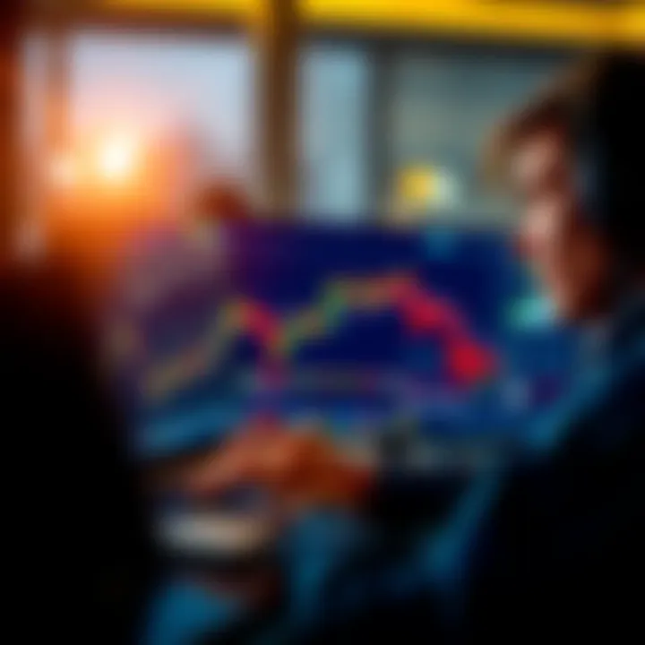 A person looking at a Bitcoin chart on a laptop with a thoughtful expression, symbolizing the challenge of timing investments.