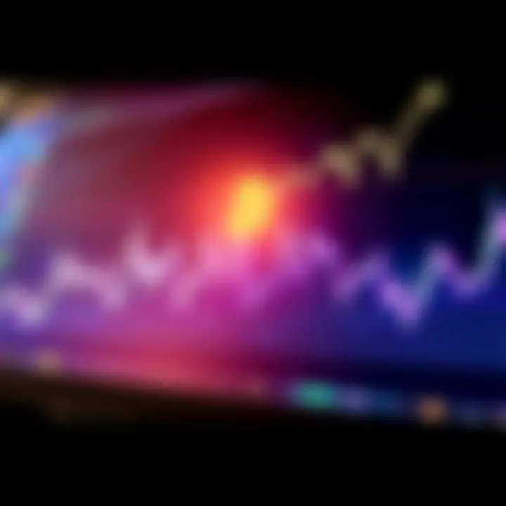 A graph showing Bitcoin price fluctuations with upward and downward trends, highlighting market volatility.