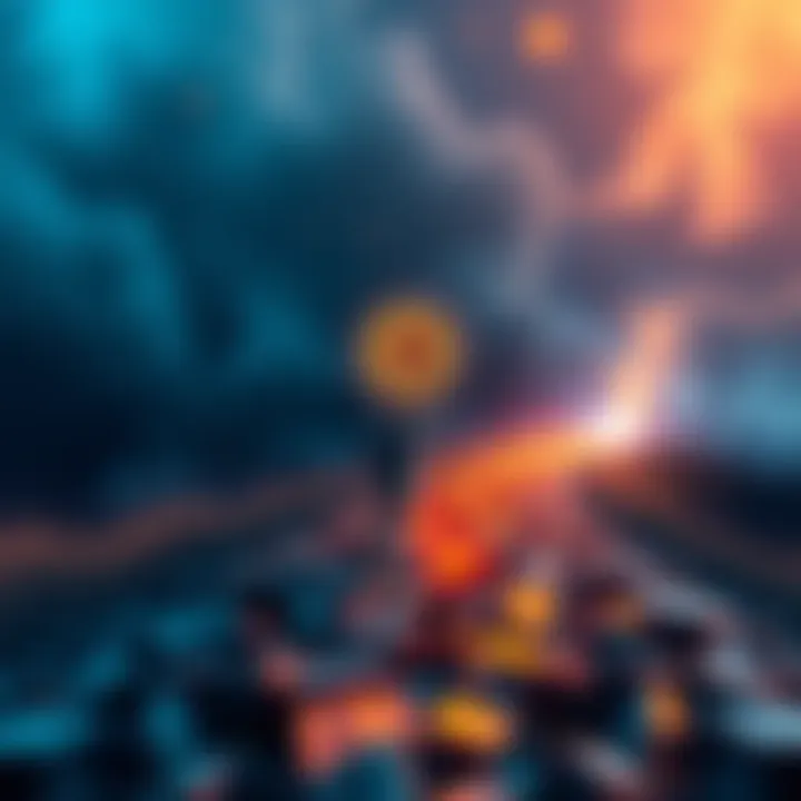 Bitcoin Journey A person transitioning from doubt to confidence in Bitcoin investment, symbolized by a path leading to a Bitcoin logo.