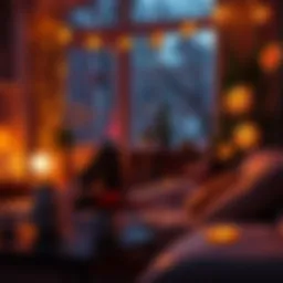 A person relaxing in a cozy home environment with Bitcoin symbols around them, representing financial freedom and comfort.