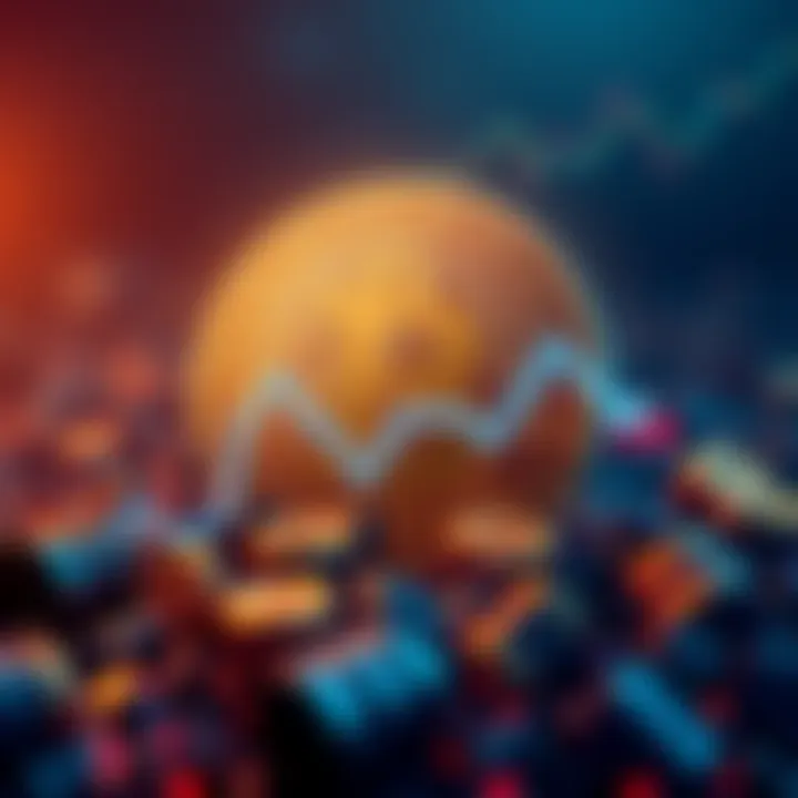 A visual representation of a Bitcoin logo with a rising graph line indicating a surge in long positions.