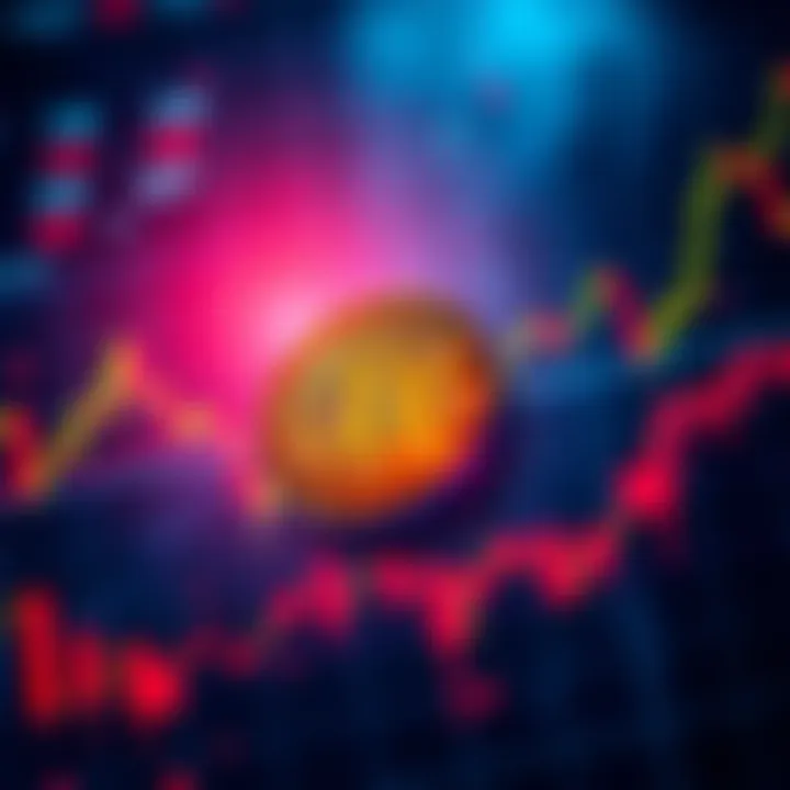 Graph showing Bitcoin price fluctuations and market trends, indicating possible upward or downward movement.