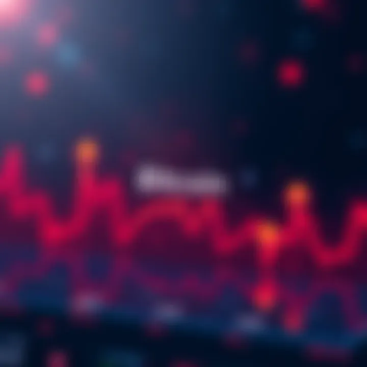 A graph showing Bitcoin price trends and movements with upward and downward arrows.