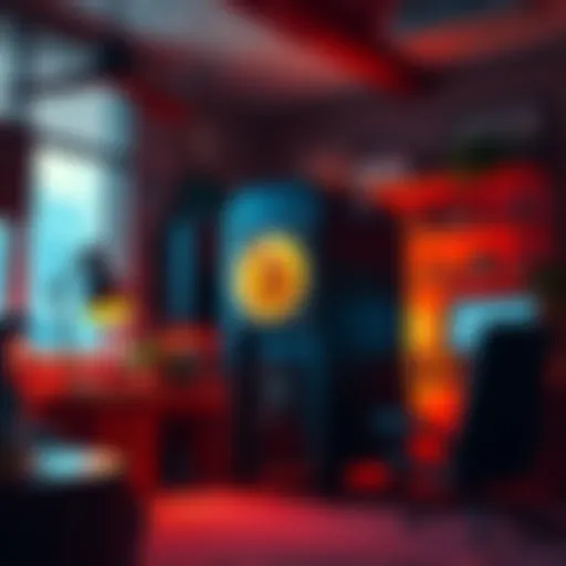 A Bitcoin mining device placed in a cozy office setting, radiating warmth while efficiently operating to mine cryptocurrency.