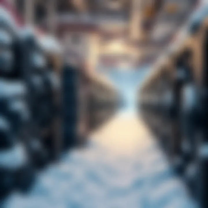 Bitcoin mining equipment covered in snow with cold temperatures affecting operations