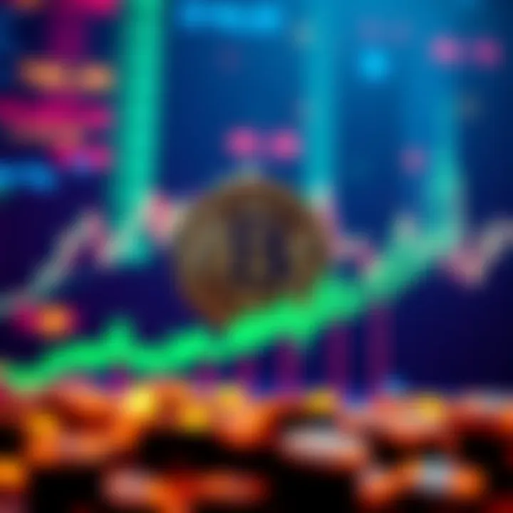 A Bitcoin price chart showing fluctuations around $88,000 with a downward trend