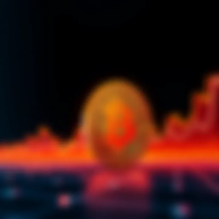 Line graph showing Bitcoin price fluctuations with a projected upward trend