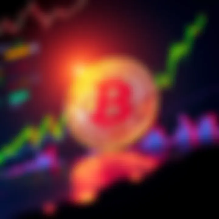A Bitcoin price chart showing a rise from 69K to above 72K, with visual indicators for FOMO and market trends.