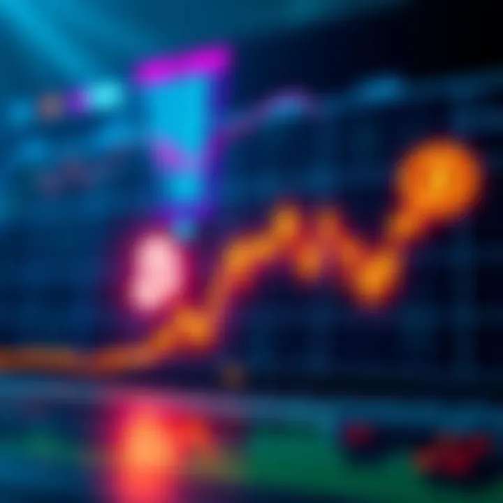 A chart showing the decline of Bitcoin prices with bear market symbols, indicating a downward trend.