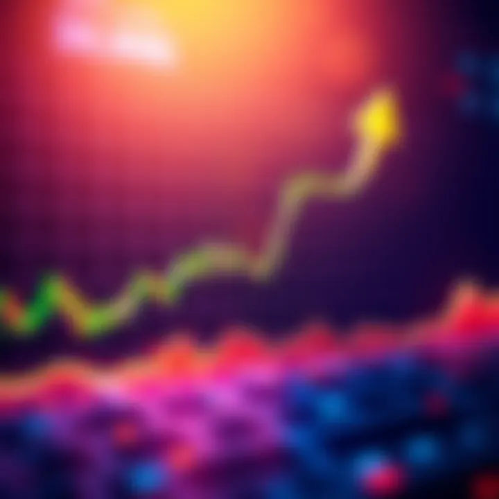 A visual representation of Bitcoin price trends with an upward arrow indicating a potential rise to 90k+