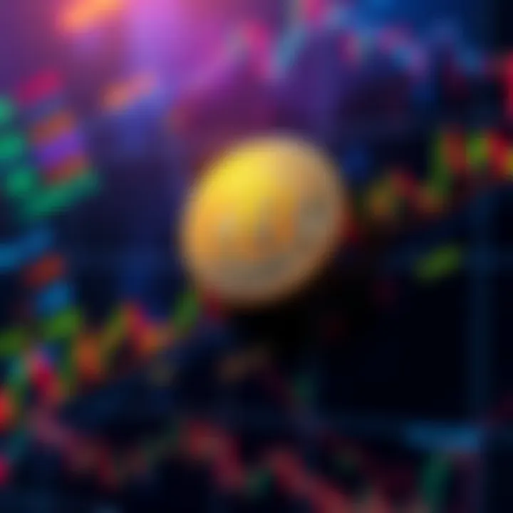 Bitcoin Price Chart with Technical Analysis Indicators A Bitcoin price chart showing fluctuations with various technical analysis indicators marked on it