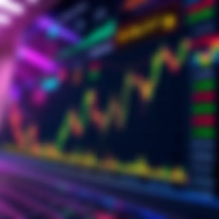A chart showing a downward trend in Bitcoin prices while trade bids are visible on the side.
