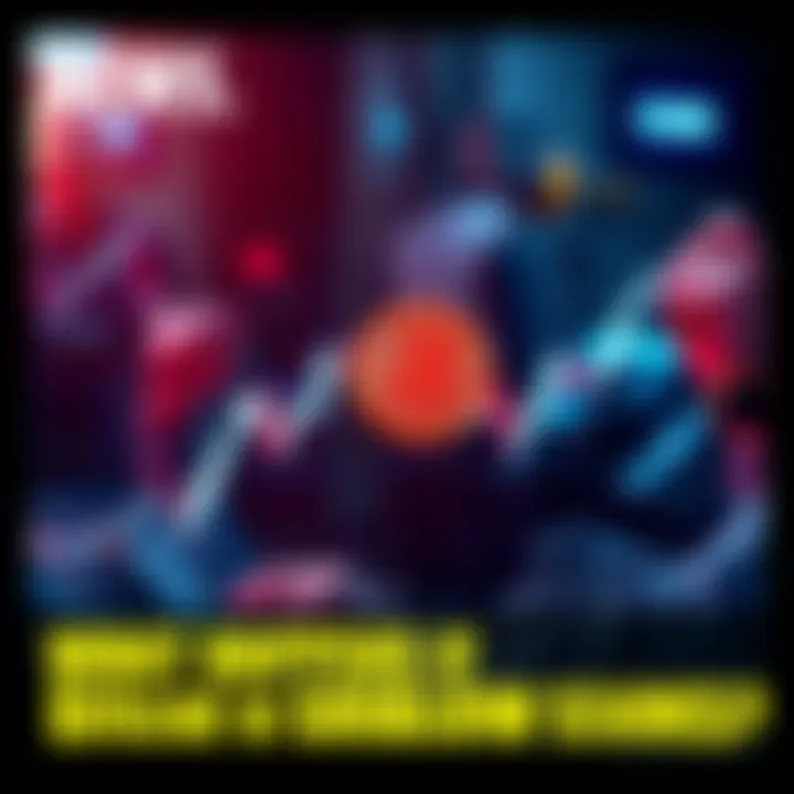 Graph showing Bitcoin price falling below $50K with worried miners in the background