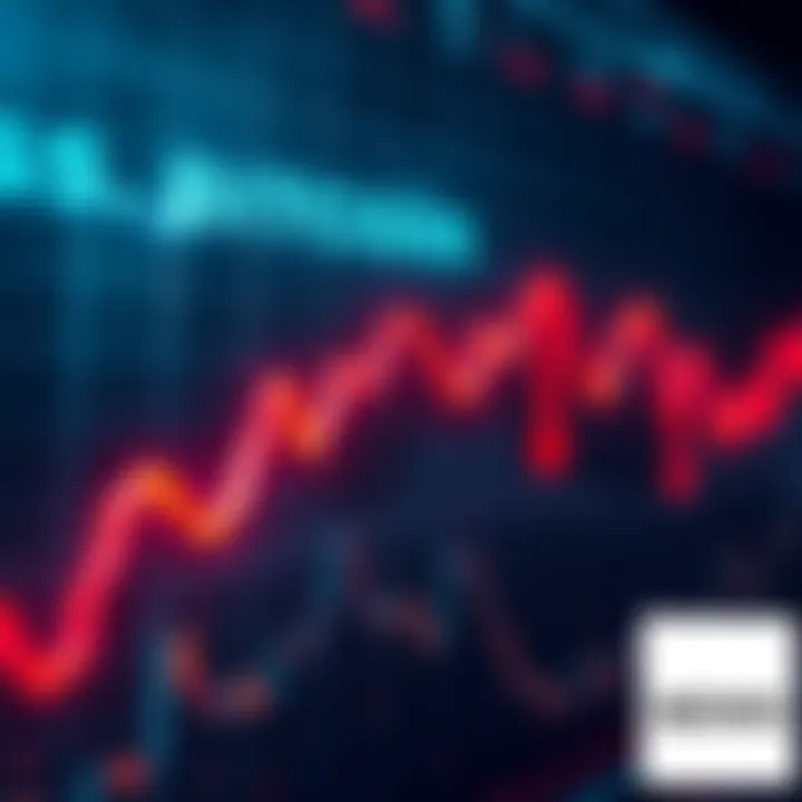 A dramatic chart showing Bitcoin's price plummeting with red downward arrows, symbolizing a sharp decline in value.