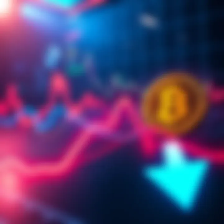 A chart showing the decline of Bitcoin's value with a downward arrow, indicating a potential crash below $20,000.