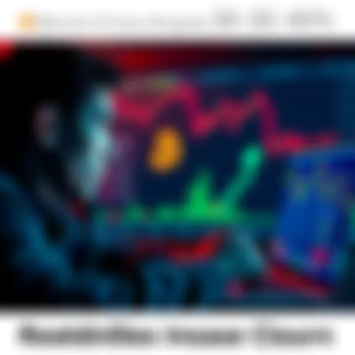 Bitcoin price drop strategy A person reviewing Bitcoin charts on a laptop while looking concerned about a price drop, with a graph showing a downward trend in the background.