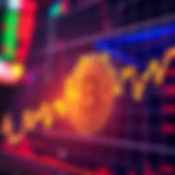 Graph showing a decline in Bitcoin prices with downward trendlines