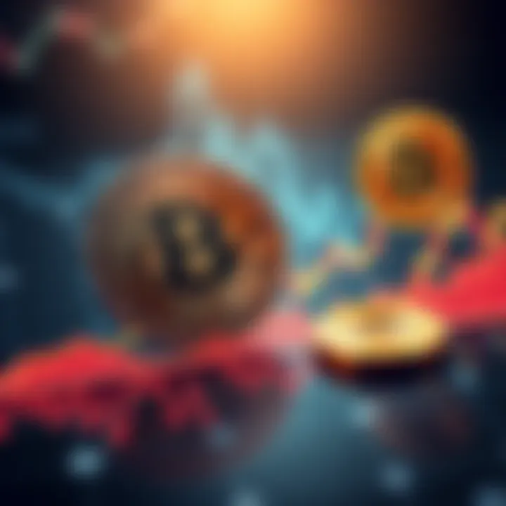 Visual representation of stable Bitcoin prices with a graph showing flat trends and a coin symbolizing currency use, highlighting market dynamics change.