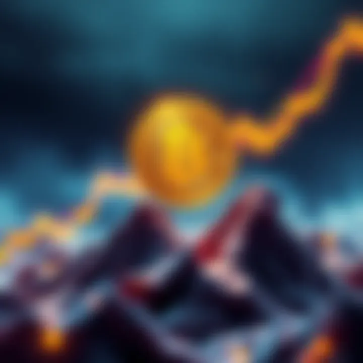 Bitcoin logo with a rising graph indicating a price surge to $100,000