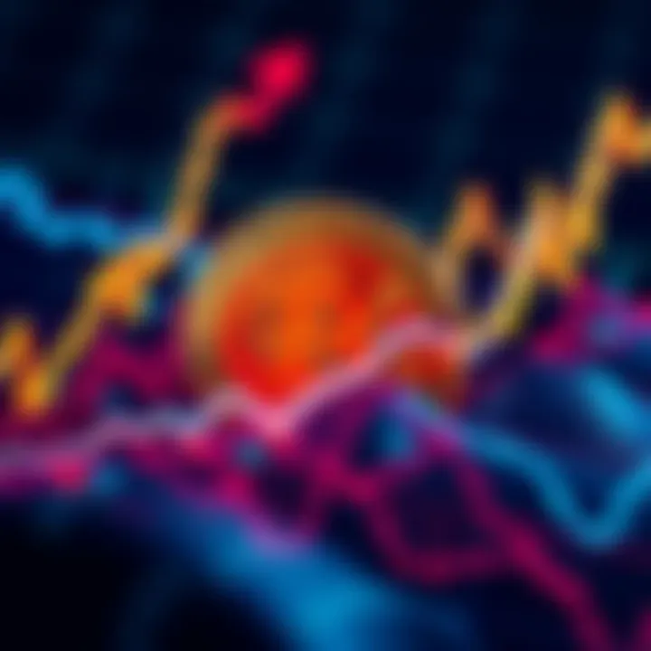 Bitcoin logo with upward trend on a chart indicating price rise