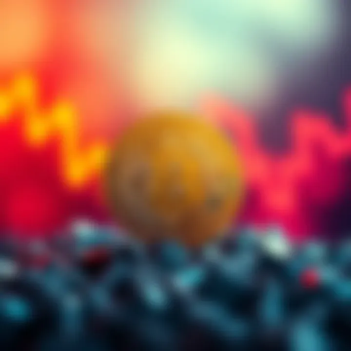 Bitcoin symbol with a rising graph background, indicating its return to $70K