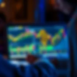 A person looking at Bitcoin charts on a laptop, showing fluctuating prices and signs of uncertainty in the market.