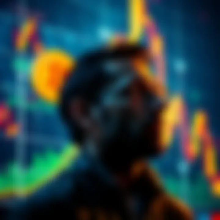 Bitcoin Purchase During Bear Market Graph showing Bitcoin price trends during a bear market with a person contemplating buying