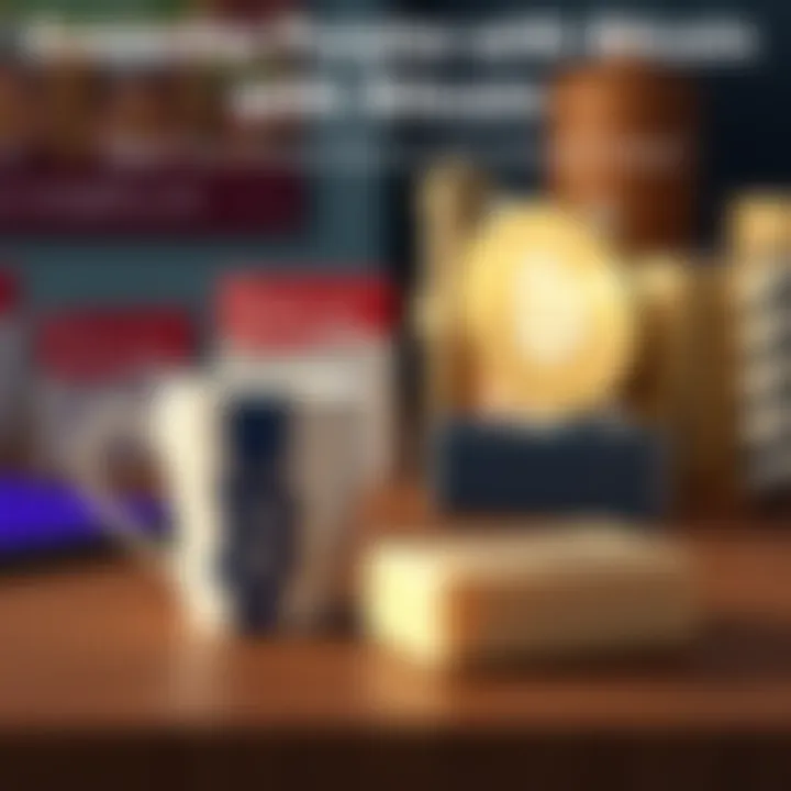 A coffee cup and soap bar alongside a digital device, symbolizing items bought with Bitcoin.