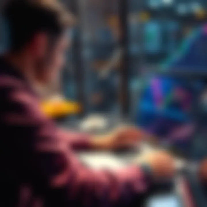 A person looking at Bitcoin charts on a laptop, considering investment strategies after the FTX collapse.