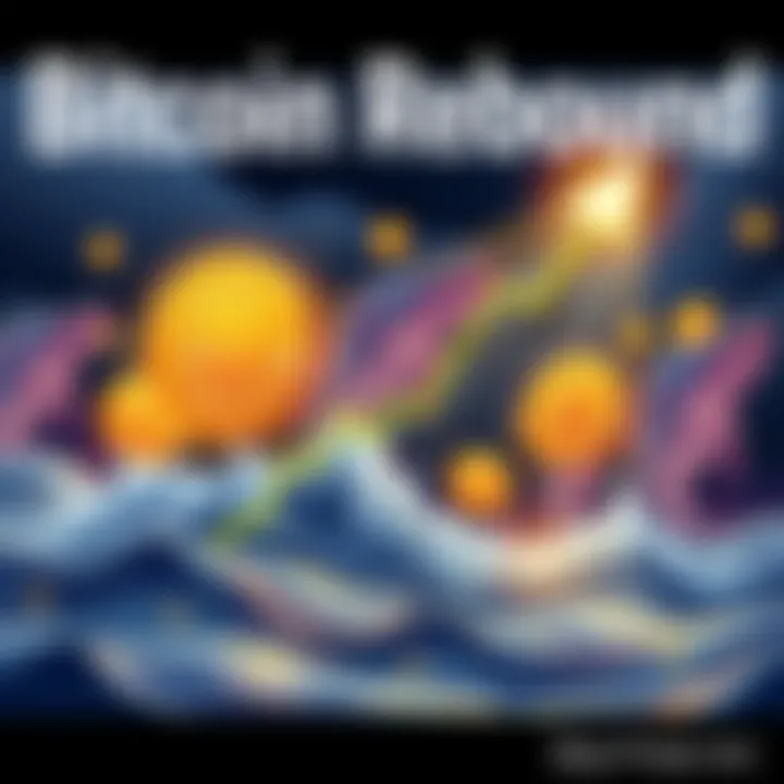 A graphic showing Bitcoin trending upwards, symbolizing a recovery in value, with illustrated whales in the background representing large holders. The image captures the excitement of the potential ri...