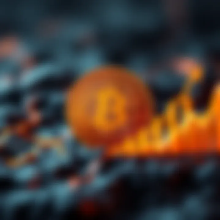 A Bitcoin coin with a graph showing an upward trend, symbolizing the potential increase in value.