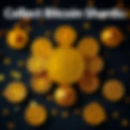 A graphic showcasing 9 unique Bitcoin shards arranged in a circle, with a Bitcoin symbol in the center, symbolizing the chance to claim a full Bitcoin.