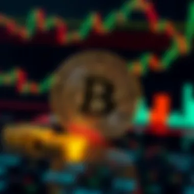 Bitcoin symbol with financial graphs and charts in the background, illustrating its impact on the economy.