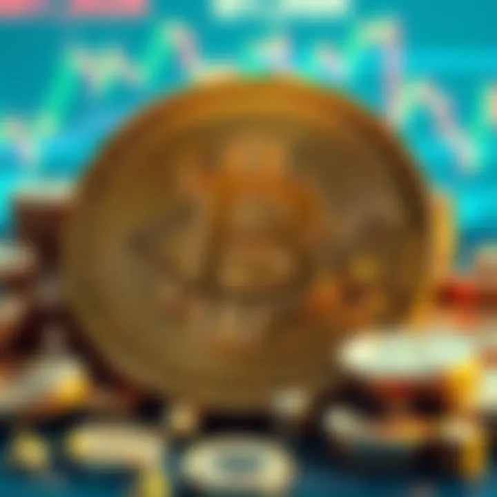 A visual representation of Bitcoin transforming into a stablecoin, symbolizing its role in future finance with coins and market charts in the background.