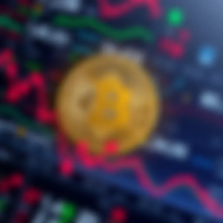 Bitcoin and stock market comparison Visual showing a Bitcoin symbol alongside stocks on a downward trend, highlighting investment risks