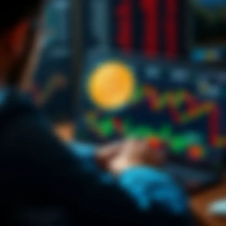 A person analyzing their investment portfolio with Bitcoin and traditional stock charts displayed on a laptop.