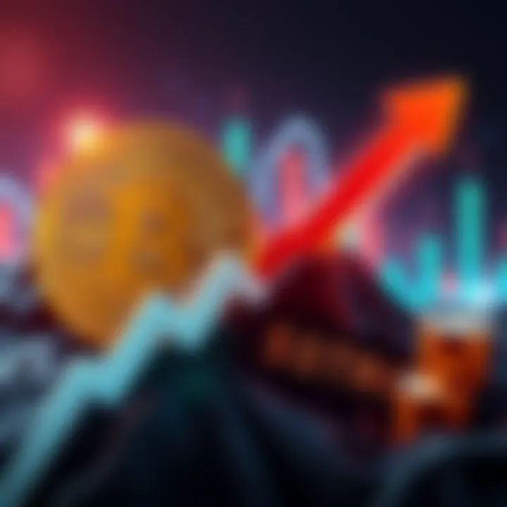 A graphic showing Bitcoin with a rising arrow and dollar signs, alongside $STRC, indicating a financial strategy of selling Bitcoin at peaks.