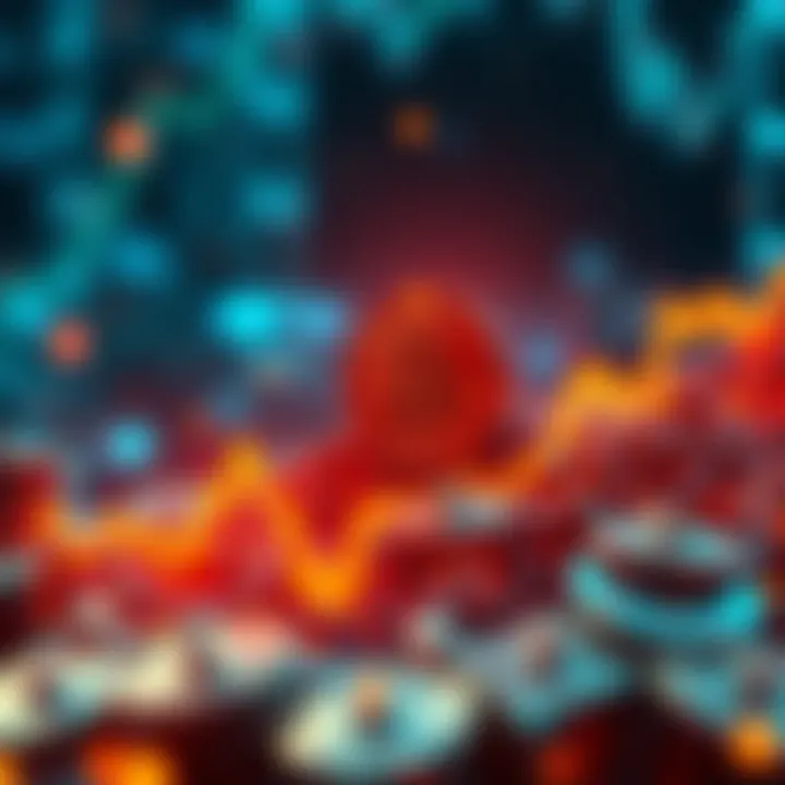 Visualization of Bitcoin supply decreasing with a chart showing market surge and buying pressure