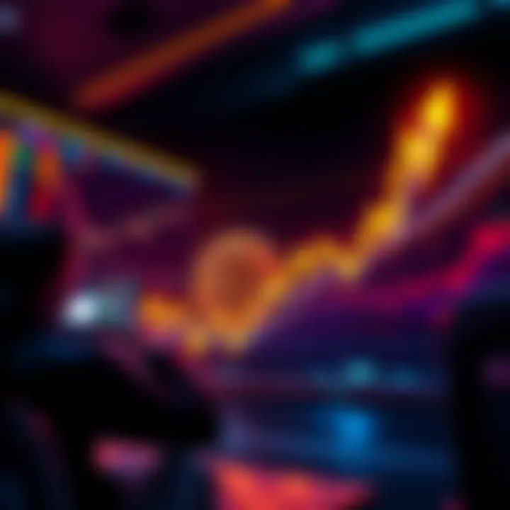 A graphic showing Bitcoin price trend rapidly increasing towards 1 million, with traders excitedly watching the charts.