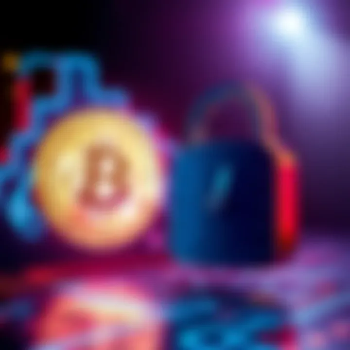 A digital illustration showing a Bitcoin symbol with a lock and clock, representing time-locking features for security.