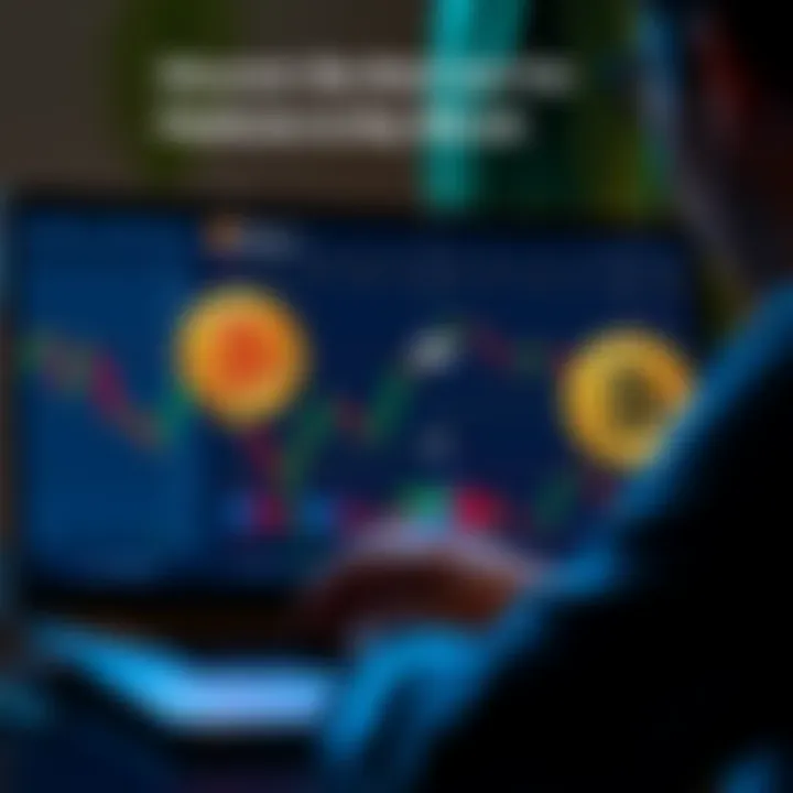 A person looking at different Bitcoin trading platforms on a laptop screen, comparing fees and options.
