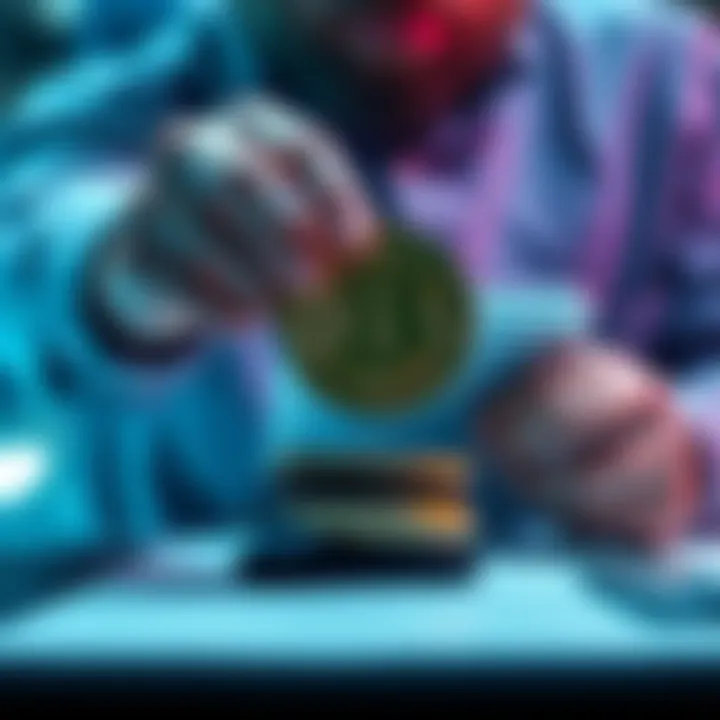 A person transferring Bitcoin from an online wallet to a secure hardware wallet for safe storage