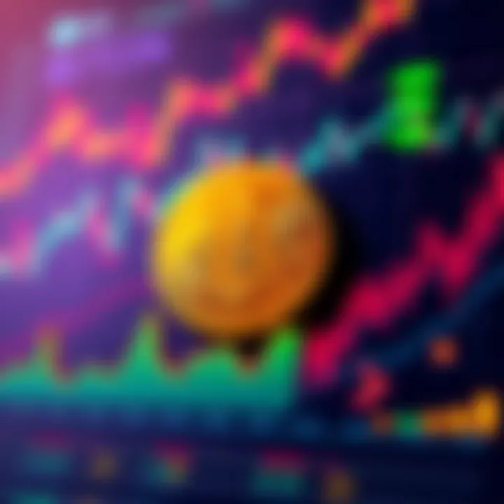 A visual representation of Bitcoin trends with rising charts and graphs to guide investors.
