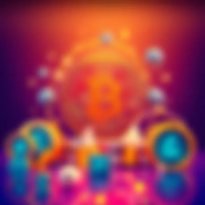 A Bitcoin symbol surrounded by icons representing trust and accountability in financial transactions.