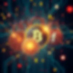 Illustration showing Bitcoin symbols interconnected with locks, representing security without trust, with a digital background.