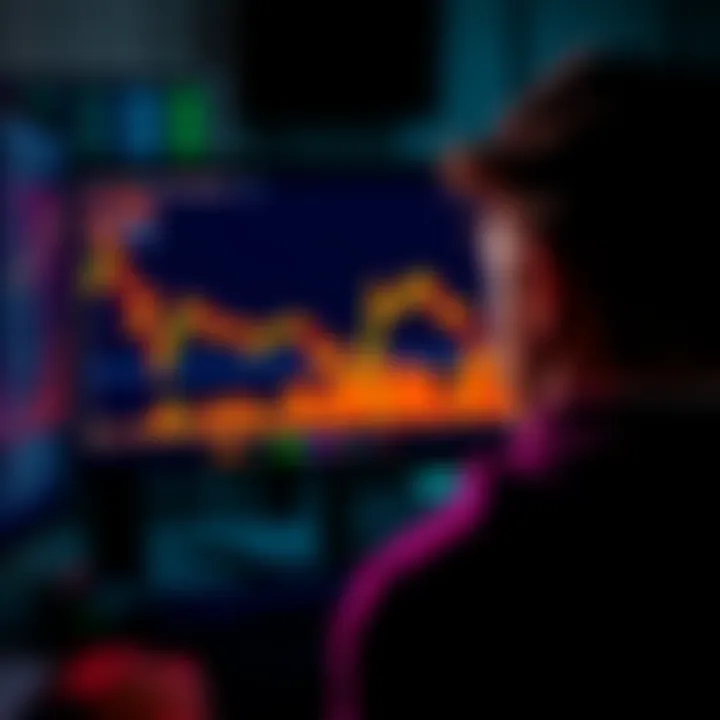 Bitcoin Under Threat A person looking worriedly at a computer screen showing a declining Bitcoin chart with headlines about Epstein's connections in cryptocurrency.
