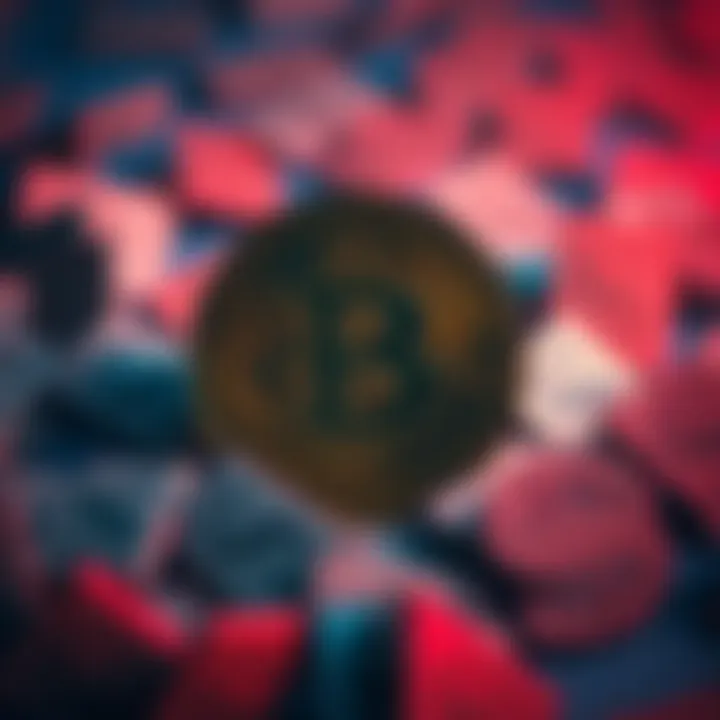 Bitcoin Symbol and Dollar Signs A Bitcoin symbol surrounded by fading dollar signs, representing the contrast between ownership and market value.
